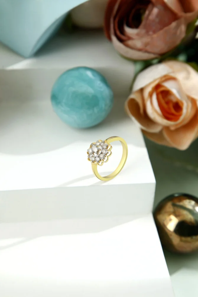 Gold Border Flower Ring - Image 2
