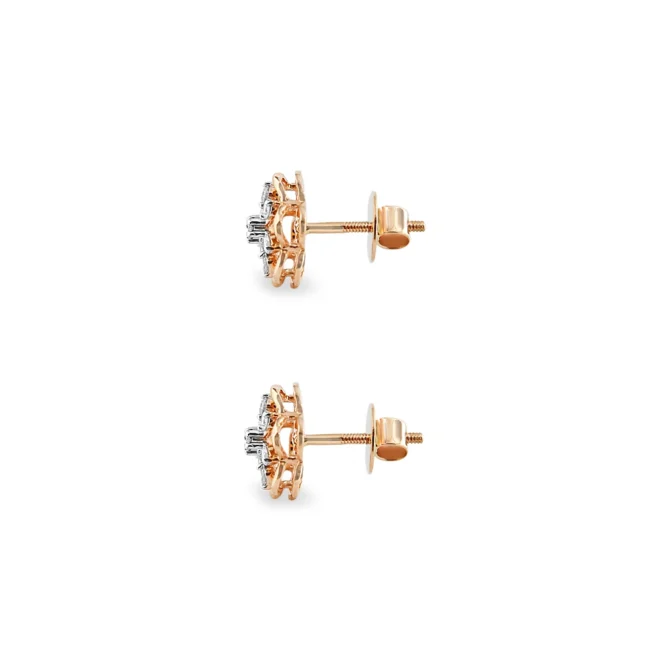 7 Diamond Flower Shaped Earrings - Image 4