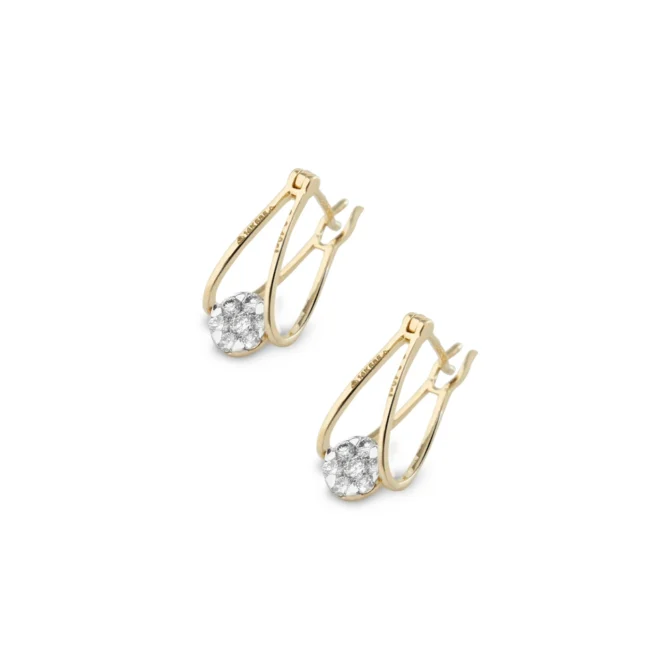 Gold Loop Single Diamond Earring - Image 3