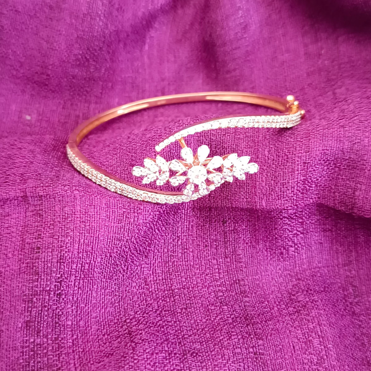 Adwita Floral Diamond Bracelet - Image 3