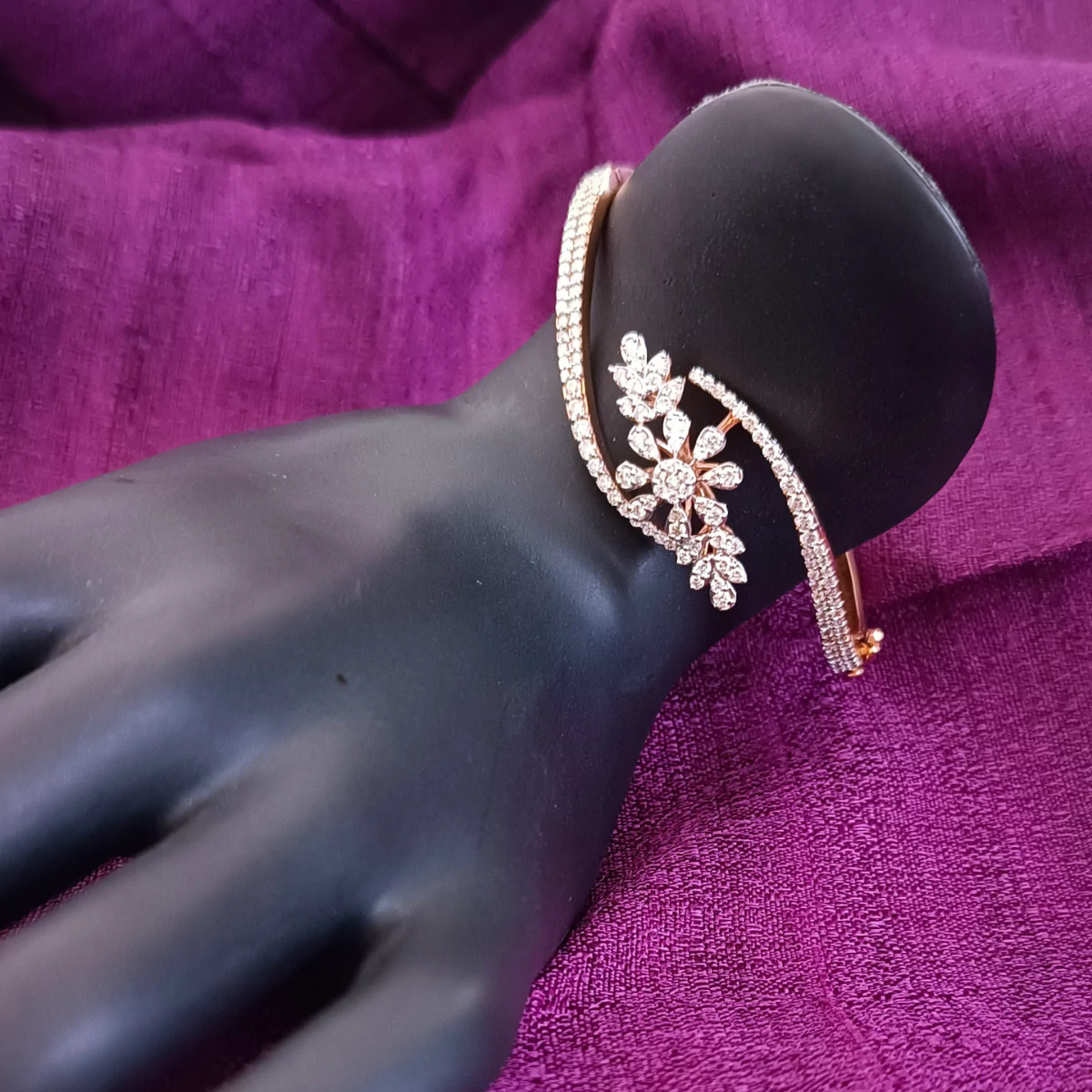 Adwita Floral Diamond Bracelet - Image 4