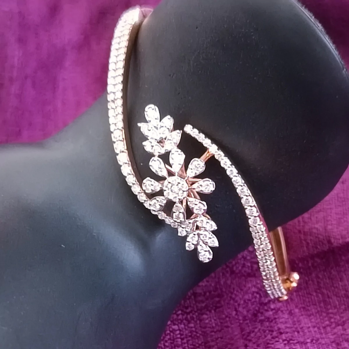 Adwita Floral Diamond Bracelet - Image 5