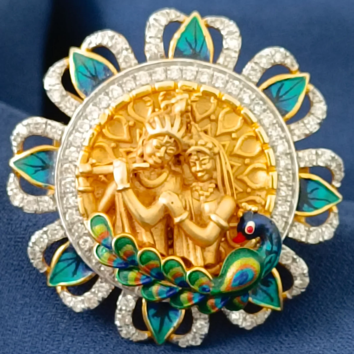 Eternal Love Radha Krishna Round Ring