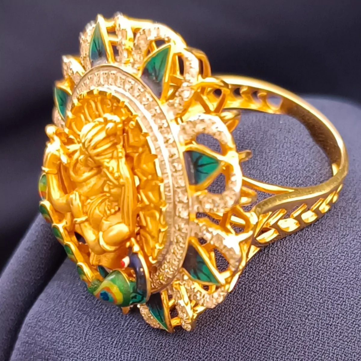 Eternal Love Radha Krishna Round Ring - Image 3