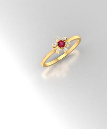 Scarlet Sparkle Diamond Band Ring