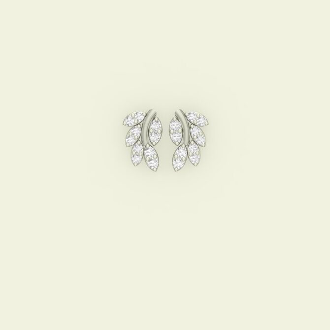 Dewdrop Leaf Marquise Diamond Earrings - Image 3