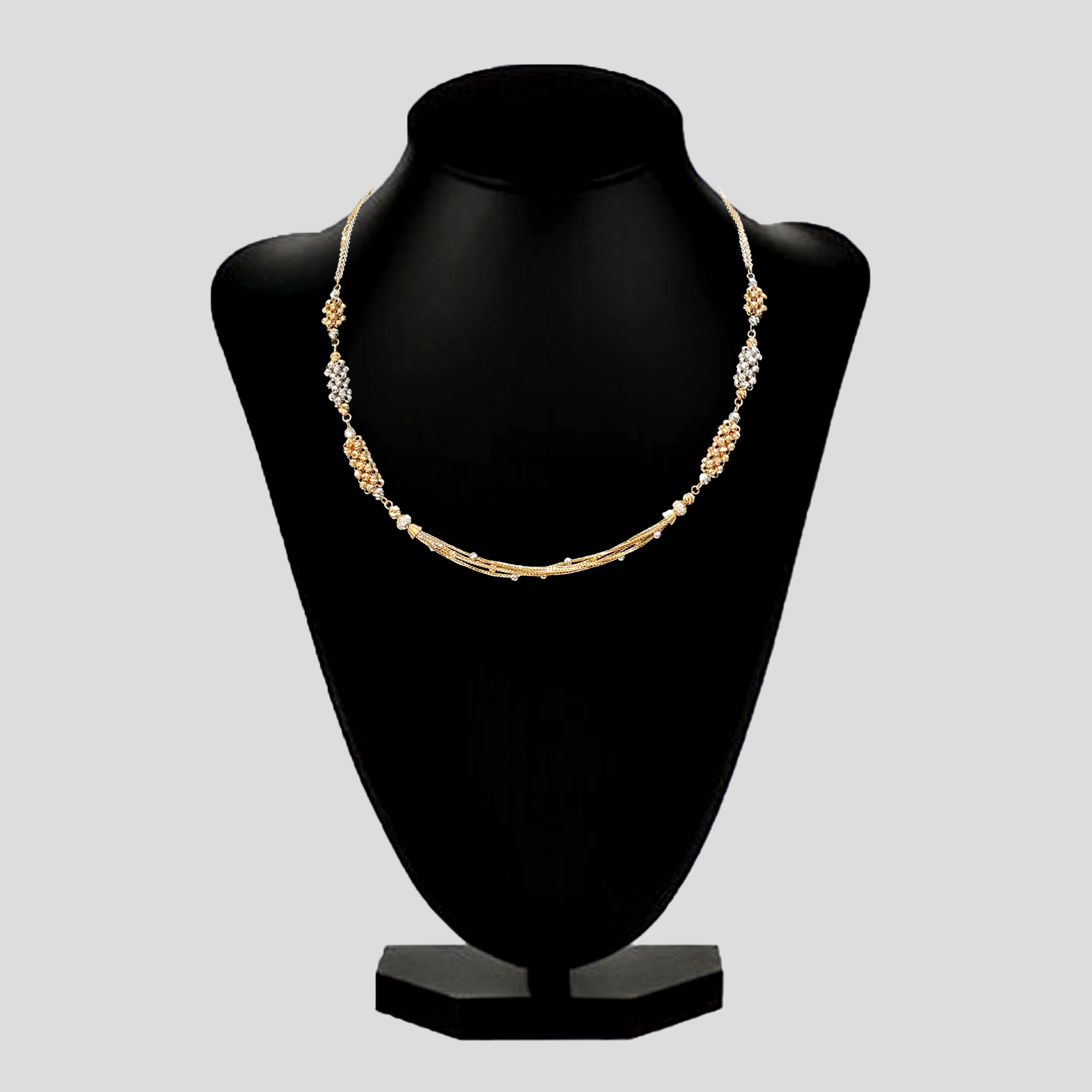 Beaded Cluster Fusion Gold Chain