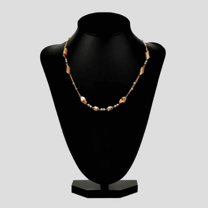 Elegant Geometric Two Tone Gold Chain