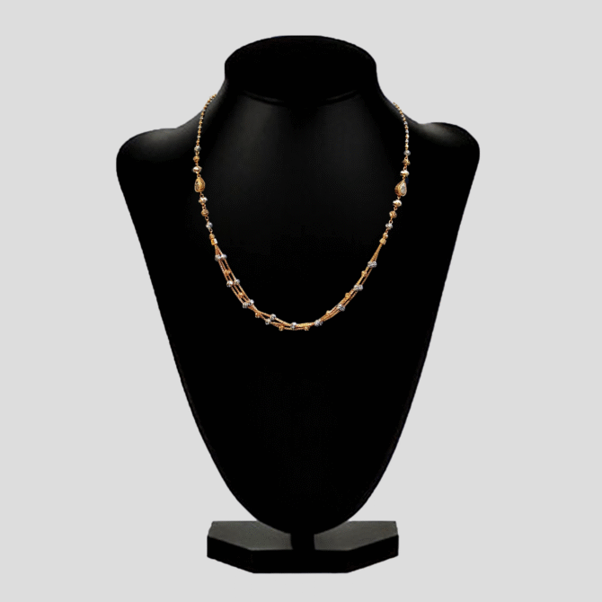 Filigree Bead Cascade Gold Chain