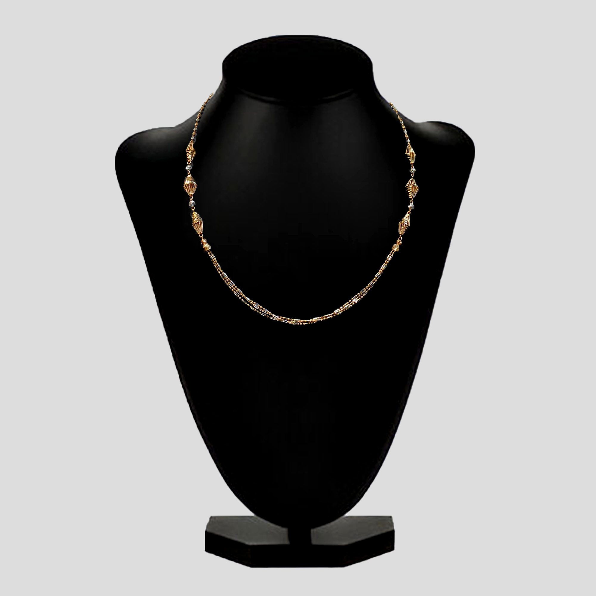 Golden Cylindrical Orb Gold Chain