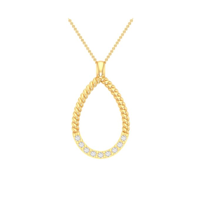 Minimal Muse Diamond Pendant with Gold Chain