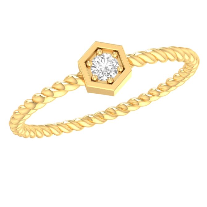 Rope Band with Sparkle Diamond Ring