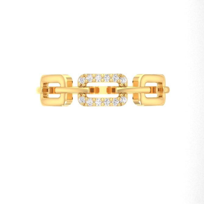 Linked Love Gold Diamond Ring - Image 2