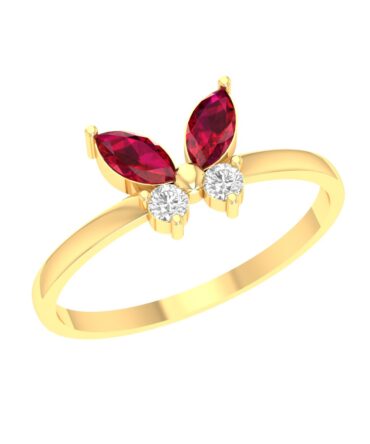 Scarlet Butterfly Ring